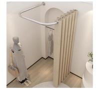 XYUERU Camerino di Prova Indipendente for Negozi di Abbigliamento, camerino con Asta in Acciaio Inossidabile Montato a Parete, Tenda divisoria Semplice e Portatile(90x90cm)