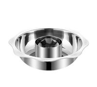 XYUERU Pentola in acciaio inox, pentola wok in acciaio inox con doppio manico for una cottura sicura, facile da pulire, padella a doppio sapore, for la cucina di casa(36cm)