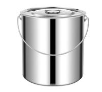 XYUERU Secchio con coperchio, secchio in acciaio inox, secchio for il latte, secchio for la conservazione degli alimenti, secchio stabile con manico, for il trasporto o lo stoccaggio(12l)