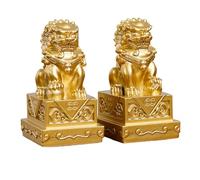 XYUERU Statue di leoni guardiani, coppia di cani Fu Foo, sculture di leoni Feng Shui for registratore di cassa, scrivania da ufficio, inaugurazione della casa, regalo di apertura