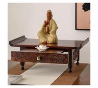 XYUERU Tavolo d'altare in bambù con cassetto e ripiano, ampio scomparto portaoggetti, ripiano decorativo in legno for tavolo sacrario, for esposizione in casa o nel tempio(40cm)