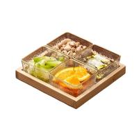 XYUERU Vassoio di Servizio a Scomparti, Vassoio di Frutta Diviso for Uso Domestico, Vassoio di Servizio for Caramelle Portatile Trasparente Rimovibile for conservare Snack Biscotti Noci