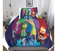 XYueww Inside Out Copripiumino 3 Pezzi+federe, Stampata 3D Sadness (voice) Set Biancheria Da Letto, Joy Copripiumino in Microfibra, Per Ragazzi E Ragazze,Single（135x200cm）