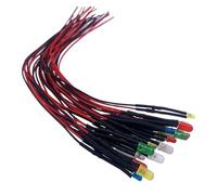 xyunluk 60 pz 220 V 3 mm 5 mm Spia LED diodo luci 7,9 Pollici precablato Filo LED Luce Kit Assortiti Bianco Rosso Verde Blu Giallo(Red Light,5mm)