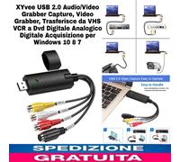 XYvee USB 2.0 Audio/Video Grabber Capture, Video Grabber, Trasferisce da VHS VCR