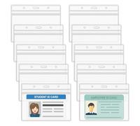 Xyvor 100 Pezzi Porta Badge Trasparente, Porta Tessere Orizzontali 95x80 mm Porta Tesserino, Portabadge in PVC, Porta Badge da Collo Orizzontale, Impermeabile, per Fiere Scuole Ufficio