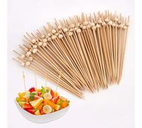 Xyvor 200 Pezzi Spiedini da Cocktail, 12 Cm Stuzzicadenti Cocktail, Stuzzicadenti Decorativi, Spiedini Lunghi in Legno, Spiedini Legno, Stecchini per Aperitivo, per Salumi, Panini, Hamburger, Frutta