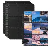 Xyvor 40 Pagine Raccoglitore Carte Doppia Faccia con 720 Tasche, Pagine Raccoglitore Carte 9 Tasche, Buste per Carte da Collezione, Buste Trasparenti Porta Cards, 11 Fori, per Carte da Gioco