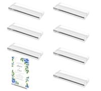 Xyvor 7 Pezzi Segnaposto Acrilico, 10×3×1cm Porta Menu da Tavolo, Transparente Segnatavolo Matrimonio, Tischkartenhalter, Supporti Segnaposti, per Ristoranti, Matrimoni, Banchetti, Feste Celebrazioni