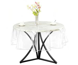 Xyvor Tovaglia Pvc Trasparente Rotonda Diametro 140Cm, Impermeabile E Resistente All'Olio Copritavolo Trasparente, Facile Da Pulire, Riutilizzabile Tovaglie Plastica Trasparenti Per Feste In Cucina