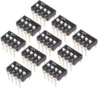 XYWHPGV 10 pezzi dip switch 1 2 3 4 posizioni passo 2,54 mm per circuiti stampati PCB(e44f5 24598 6554d 3aa9a a203a 56aef