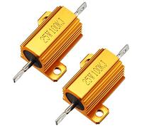 XYWHPGV 25W 100k Ohm 5% Resistenza alloggiamento in alluminio Rubinetto a vite Custodia in alluminio montata su telaio Resistore a filo Resistenze di carico Tono oro 2 pezzi(c4aaf b3623 ba7a4 a5193 3
