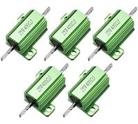 XYWHPGV 25W 400 Ohm 5% Resistenza alloggiamento in alluminio Rubinetto a vite Custodia in alluminio montata su telaio Resistore a filo Resistenze di carico Verde 5 pezzi(c13e4 e0b0a 4df9f 07855 6fc12