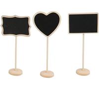 XYWHPGV 3 pezzi Mini lavagne insegne con supporto di base Lavagna in legno Tag per matrimoni Festa di compleanno Segnali da tavolo Numero di promemoria Cartellino del prezzo(ff431 7006e 68b42 d67bb a