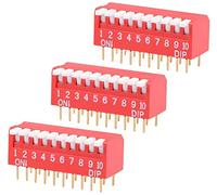 XYWHPGV 3 pezzi rosso DIP Switch Piano-Dip 1-10 posizioni 2,54 mm passo per circuiti stampati PCB(ab630 328a6 f6668 29b2d 69338 905d4