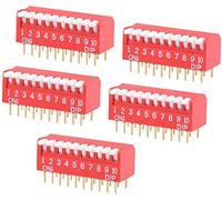 XYWHPGV 5 pezzi rosso DIP Switch Piano-Dip 1-10 posizioni 2,54 mm passo per circuiti stampati PCB(8b1fe a524e 37c7f 9c22b 055f4 d5369