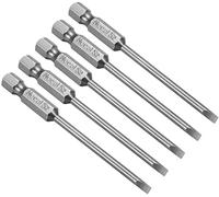 XYWHPGV 5 pz 3mm punta scanalata punta magnetica per cacciavite a testa piatta, 1/4 di pollice esagonale gambo 3 pollici di lunghezza S2 utensile elettrico(11db1 d3b4d 7f930 15d47 1e315 5f19a