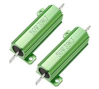 XYWHPGV 50W 39k Ohm 5% Resistenza alloggiamento in alluminio Rubinetto a vite Custodia in alluminio montata su telaio Resistore a filo Resistenze di carico Verde 2 pezzi(f9f2b 984ab 3c2d4 d4fd3 2384d