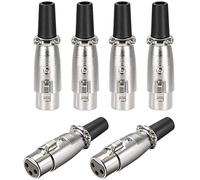 XYWHPGV Adattatore connettore femmina XLR a 3 pin 6 pezzi, connettore per cavo microfono microfono, presa audio microfono, tono argento(959c9 2469f 2b691 55784 17412 d4b64