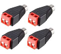 XYWHPGV Convertitore adattatore connettore audio video stereo con terminale a vite Dispositivo di connessione video audio femmina a AV Rosso 4 pezzi(d3b95 9f375 01b9e 5152c bb69d 69a83