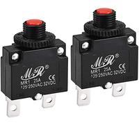 XYWHPGV Interruttori termici 25A 125/250V AC 32V DC Pulsante di ripristino manuale Interruttore di protezione da sovraccarico 2 pezzi(8bb3c f397c 3e7a7 caf72 224d5 0a3f4