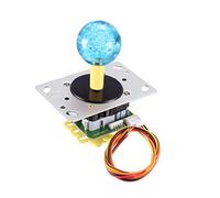 XYWHPGV Joystick Control Stick Interruttore a bilanciere 10 pin 4/8 vie sfera blu trasparente maniglia superiore parti fai da te classico gioco arcade concorrenza(c50c2 b47cf 5f1ce 8e5e1 4edfa e55ac
