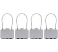 XYWHPGV Lucchetto a combinazione a 3 cifre, 3 mm di lucchetto a codice per bagaglio, tono argento, 4 pezzi(3356a 26a78 068bc f4030 39517 cd9e3