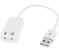 XYWHPGV Microfono da 3,5 mm Presa per auricolari USB 2.0 Scheda audio Altoparlante Adattatore audio Bianco(08a06 e40b9 5e26a 37e32 6e683 36998