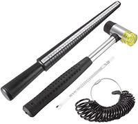 XYWHPGV Misuratore 'anello Calibro Mandrino Stick Kit 4 dimensioni Plastica 4 in 1 Multifunzione con 28 modelli di cerchio Righello di misurazione del dito Martello di gomma(497e9 5697d e4465 f956b c4