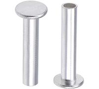 XYWHPGV Rivetti semi-tubolari a testa piatta in alluminio da 6 mm x 30 mm da 50 pezzi tono argento(267d4 51abf 935ae ccc69 143f9 bad23