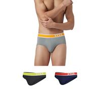 XYXX Dynamo & Volt Tencel Micromodal Regular Fit Solid Antimicrobica Slip da uomo senza segni in vita (confezione da 3), Grigio cenere+blu navy+grigio strom, 50