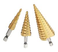 XYXXBB Punte per Trapano a Corona Esagonale in Metallo Rivestito in Titanio da 4-32 mm Set di Punte per Trapano a Gradino in Acciaio ad Alta velocità HSS Set di Punte per Legno Conico (Color : 4 20)