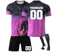 XYYYHTL 25/26 Completo Calcio Bambino Personalizzabile Maglie da Calcio con Nome e Numero a Scelta Completo casa/visitatore con Pantaloncini e Calzini Regali di Calcetto per Uomini e Ragazzi