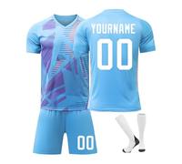 XYYYHTL 25/26 Completo Calcio Bambino Personalizzabile Maglie da Calcio con Nome e Numero a Scelta Completo casa/visitatore con Pantaloncini e Calzini Regali di Calcetto per Uomini e Ragazzi
