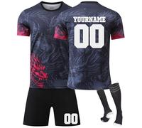 XYYYHTL 25/26 Completo Calcio Bambino Personalizzabile Maglie da Calcio con Nome e Numero a Scelta Completo casa/visitatore con Pantaloncini e Calzini Regali di Calcetto per Uomini e Ragazzi