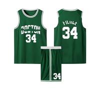 XYYYHTL Maglia e Pantaloncini da Basket Bambino No.0/7/20/34 2PC Completo Basket Suit Basketball Sportswear Training Jersey per Ragazzi Adulti