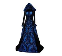 XYYYHTL Vestito Gotico Donna Halloween Abito da retrò Medievale con Maniche A Tromba Stile Medievale Vittoriano per Il Rinascimento Malefica Costume Vampira Donna