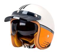 XYYYM Mezzo Casco da Moto 3/4 Vintage, Uomo Donna Casco a Mezza Calotta retrò con Visiera Parasole, Casco Mezzo Viso Jet per Scooter Cruiser Ciclomotore, Omologato ECE/DOT 54-63cm