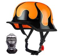 XYYYM Mezzo Casco Moto Vintage Tedesco Casco a Faccia Aperta retrò Omologato ECE, Berretto Donna Uomo Adulto Fibbia a Sgancio Rapido Regolabile, Scooter Crociera Bicicletta, 57~64cm