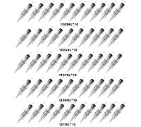 Xz jteeZPn 20 aghi per cartuccia per tatuaggio trasparenti da 50 pezzi RL RS M1 CM compatibili con le forniture di penne per macchinette per tatuaggi(50pcs)