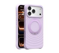 XZC Custodia ondulata per iPhone 17 Pro Max con supporto magnetico invisibile O-Ring | 2 protezioni MIL-STD contro le cadute, compatibile con MagSafe | Silicone liquido estetico elegante (viola