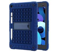 XZC Custodia per iPad di 9a/8a/7a generazione (custodia per iPad 10.2 2021/2020/2019) antiurto con protezione contro le cadute, custodia per iPad con portamatite, cavalletto, tracolla (blu scuro)