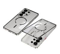 XZC Custodia per Samsung S26 Ultra MagSafe magnetica, retro trasparente ultra sottile, semi-trasparente, dissipazione del calore, supporto di ricarica wireless (titanio, per Samsung S26 Ultra)