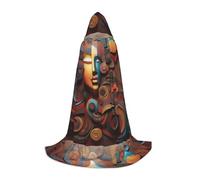 XZDAL A Artistic Wonder - Mantello con cappuccio S, per adolescenti, lungo, per cosplay, feste in maschera e carnevale