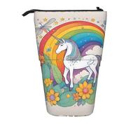 XZDAL Astuccio con unicorni in stile cartone animato, con design espandibile, portatile e leggero, per cancelleria, piccoli oggetti