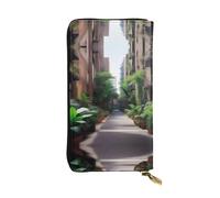 XZDAL aUrban Jungle - Portafoglio lungo in pelle alla moda con scomparti per carte, tasca per contanti e portamonete con cerniera