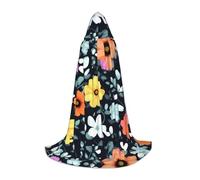XZDAL Bellissimi fiori colorati con cappuccio mantello L per adolescenti mantello lungo costume cosplay festa in maschera carnevale