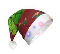 XZDAL Big Eye Watermelon Christmas Light-Up Cappello decorativo per adulti - Accessori per costume da Babbo Natale