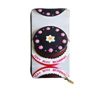 XZDAL Black Chocolate Cake - Portafoglio lungo in pelle alla moda con scomparti per carte, tasca per contanti e portamonete con cerniera