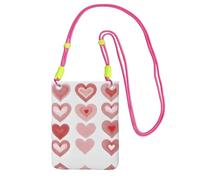 XZDAL Borsa a tracolla a forma di cuore per cellulare, nera, da donna, alla moda e regolabile, leggera per l'uso quotidiano, Fucsia, Taglia unica